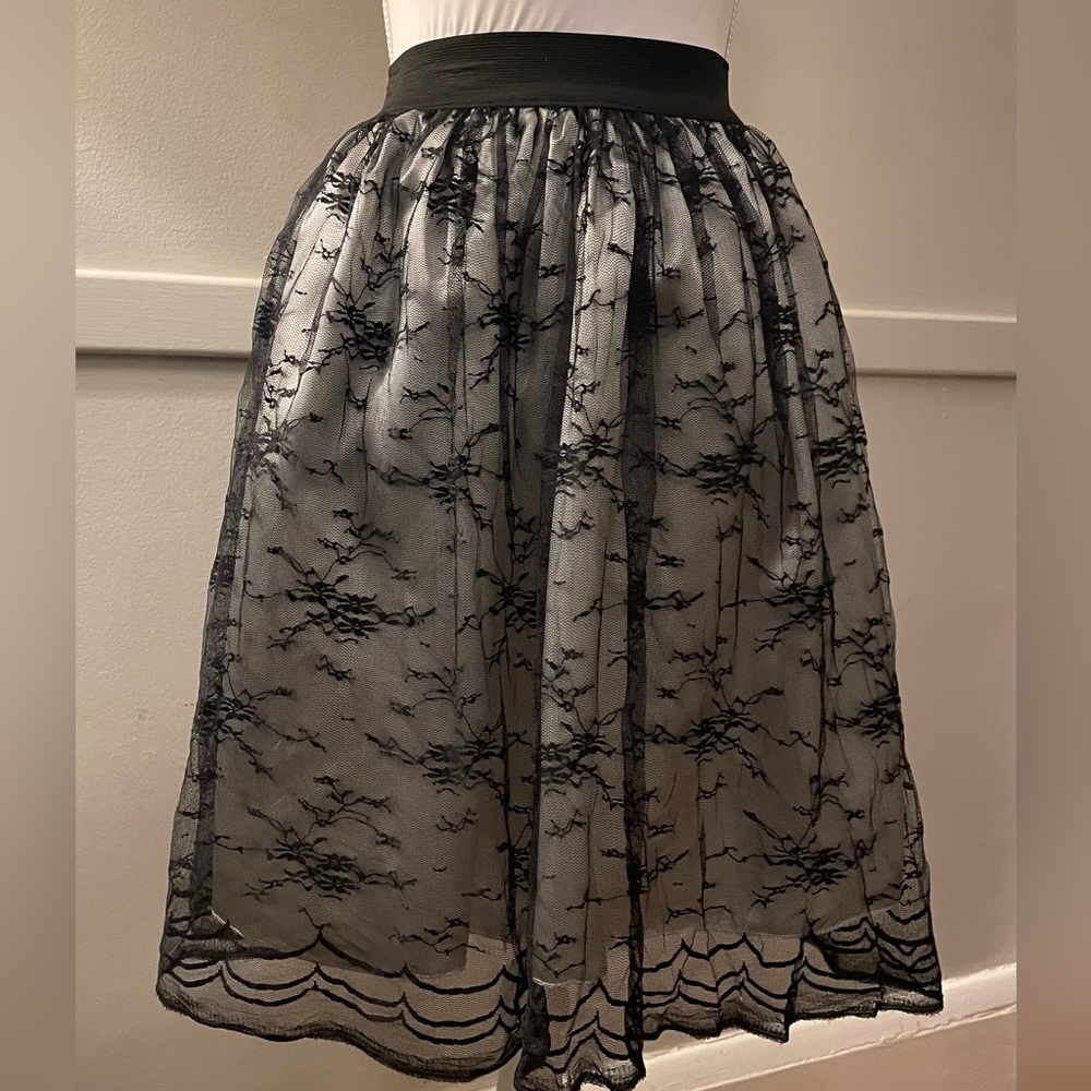 Black Lace Overlay Skirt #whimsygoth